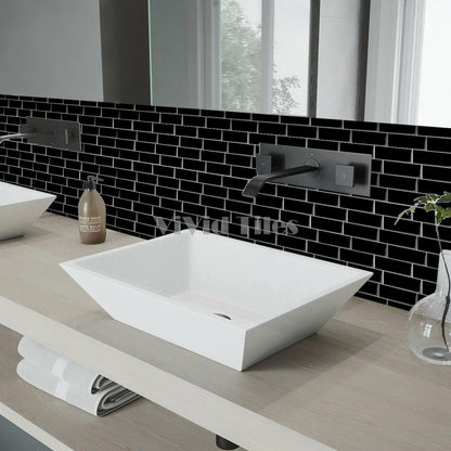 Black Subway Vinyl Tiles T80719L by Vivid Tiles | Souqify