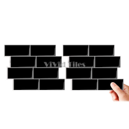 Black Subway Vinyl Tiles T80719L by Vivid Tiles | Souqify