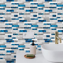 Blue Gray Strip Vinyl Tile T80122 by Vivid Tiles | Souqify