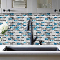 Blue Ice Crack Strip Vinyl Tile T80023 by Vivid Tiles | Souqify