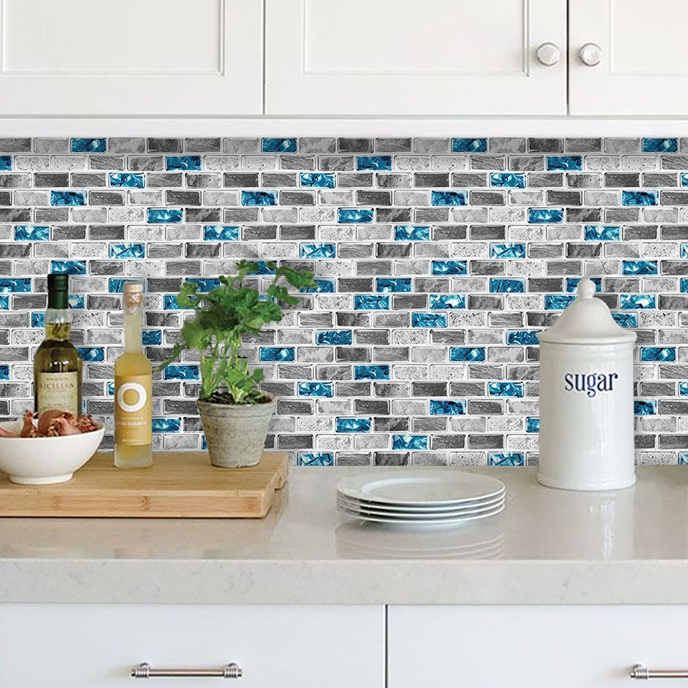 Blue Ice Crack Strip Vinyl Tile T80023 by Vivid Tiles | Souqify