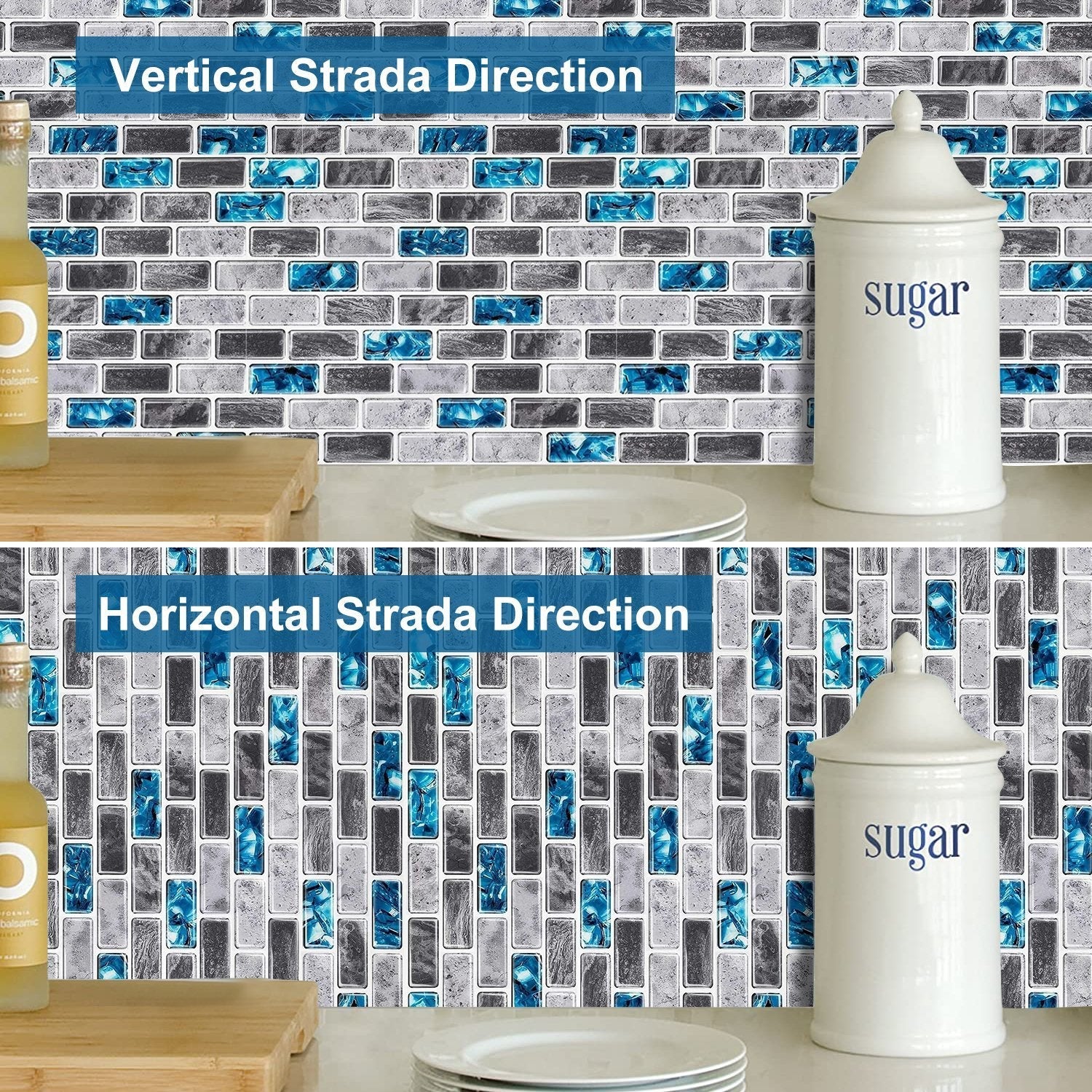 Blue Ice Crack Strip Vinyl Tile T80023 by Vivid Tiles | Souqify