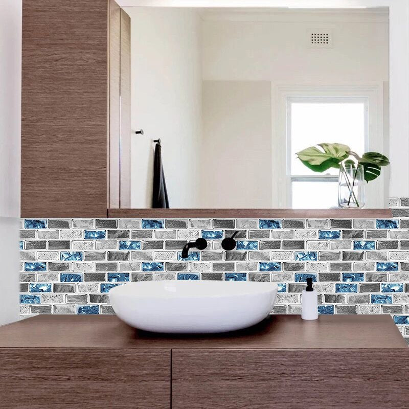 Blue Ice Crack Strip Vinyl Tile T80023 by Vivid Tiles | Souqify