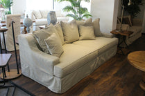Beige sofa with cushions in a living room setting - Bodrum Collection Sofa – Elegance Meets Everyday Comfort | Vella Concept