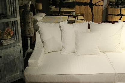 White sofa with decorative pillows in a room setting - Bodrum Collection Sofa – Elegance Meets Everyday Comfort | Vella Concept