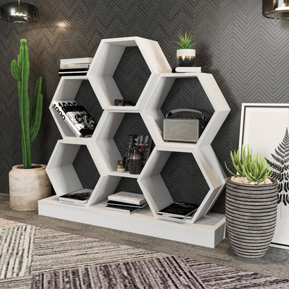 Bookshelf Cicek - White-CCK43BC01 White 135 X 35 X 19 by DECOROTIKA | Souqify