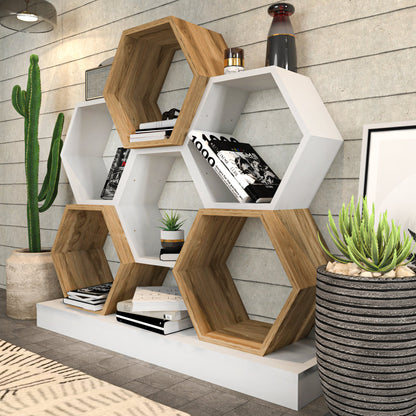 Bookshelf Cicek - White, Oak-CCK43BC02 White
Oak 135 X 35 X 19 by DECOROTIKA | Souqify