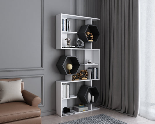 Bookshelf Darla - White, Anthracite-DRLA67BC01 White
Anthracite 105 X 32 X 30 by DECOROTIKA | Souqify