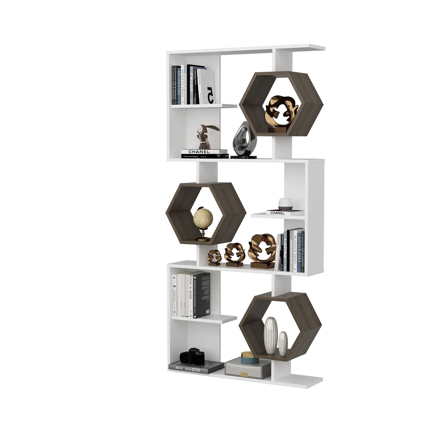 Bookshelf Darla - White, Walnut-DRLA67BC02 White
Walnut 105 X 32 X 30 by DECOROTIKA | Souqify