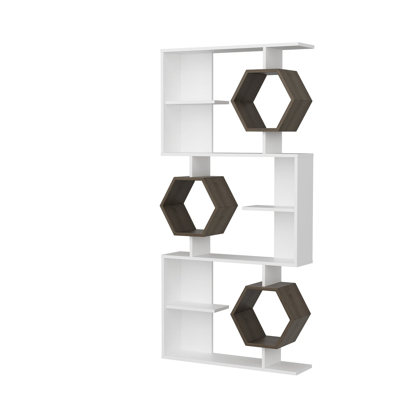 Bookshelf Darla - White, Walnut-DRLA67BC02 White
Walnut 105 X 32 X 30 by DECOROTIKA | Souqify
