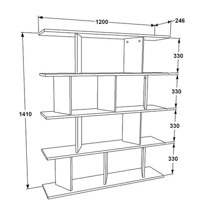Bookshelf Grace - Black, Oak-GRC47BC03 Black
Oak 136 X 30 X 22 by DECOROTIKA | Souqify