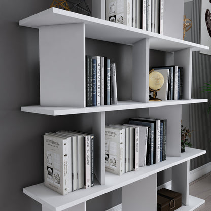 Bookshelf Grace - White-GRC47BC01 White 136 X 30 X 22 by DECOROTIKA | Souqify