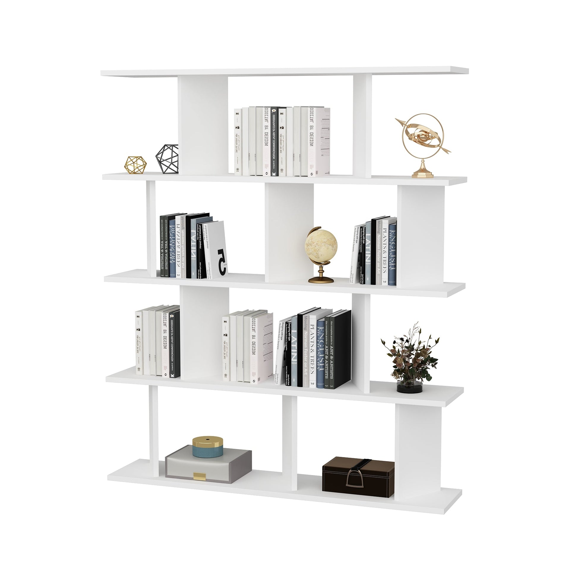 Bookshelf Grace - White-GRC47BC01 White 136 X 30 X 22 by DECOROTIKA | Souqify