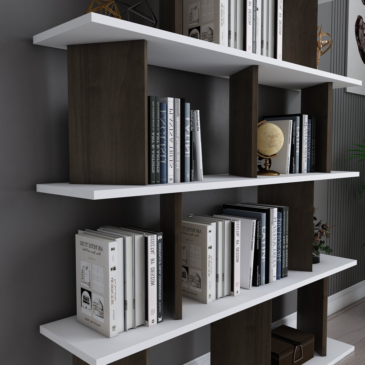 Bookshelf Grace - White, Walnut-GRC47BC02 White
Walnut 136 X 30 X 22 by DECOROTIKA | Souqify