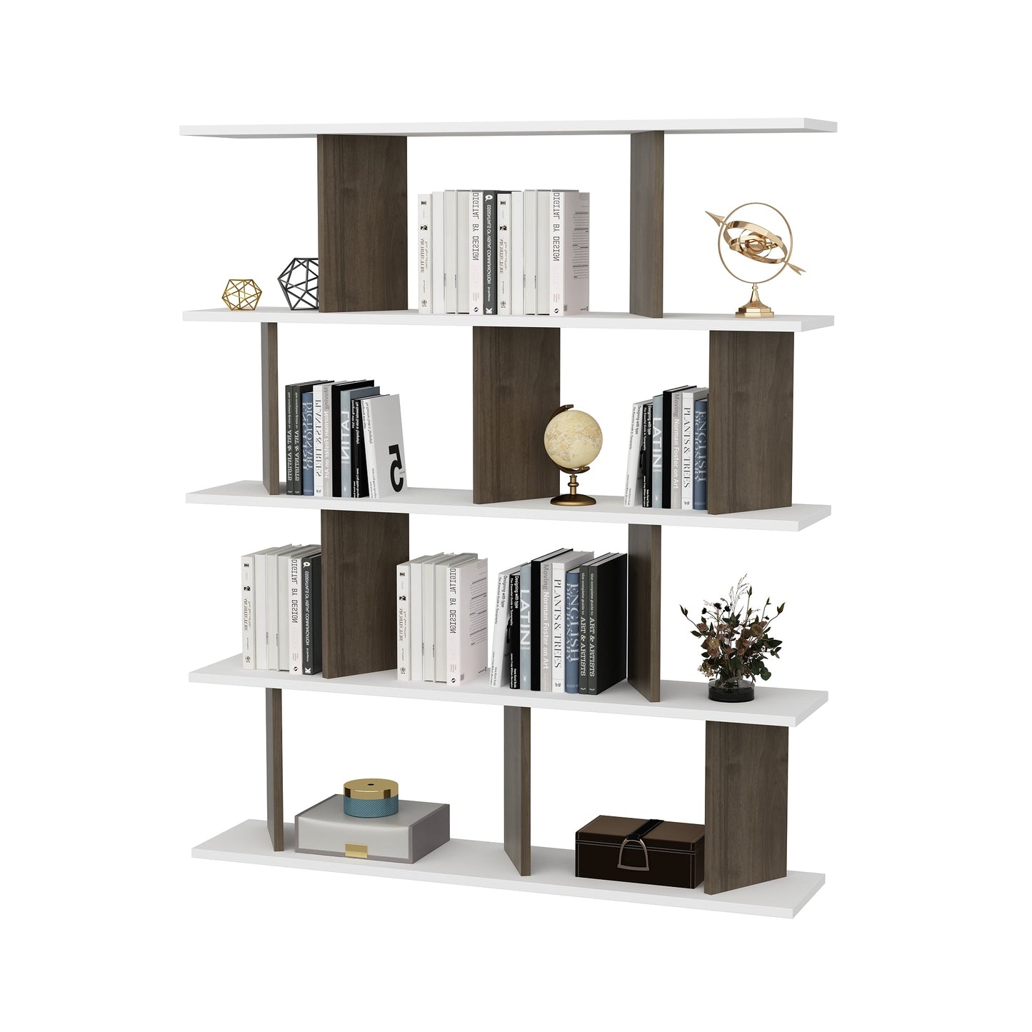 Bookshelf Grace - White, Walnut-GRC47BC02 White
Walnut 136 X 30 X 22 by DECOROTIKA | Souqify