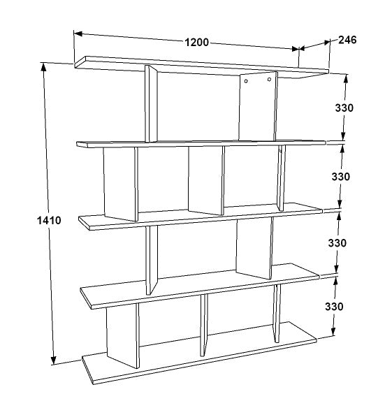 Bookshelf Grace - White, Walnut-GRC47BC02 White
Walnut 136 X 30 X 22 by DECOROTIKA | Souqify