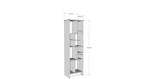 Bookshelf Manhattan 2 - Oak-MN69BCM01 Oak
Dark Grey 176 X 35 X 12 by DECOROTIKA | Souqify