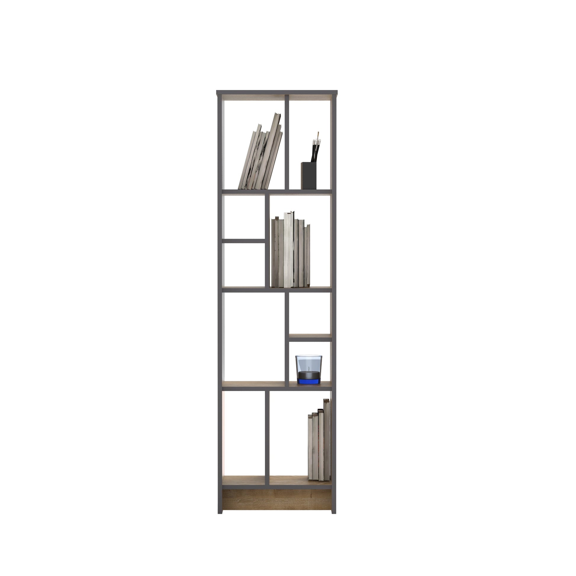 Bookshelf Manhattan 2 - Oak-MN69BCM01 Oak
Dark Grey 176 X 35 X 12 by DECOROTIKA | Souqify