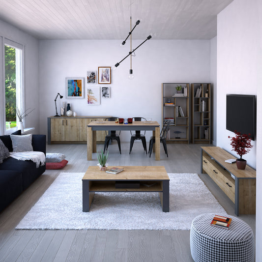 Bookshelf Manhattan - Oak-MN69BCM01-W Oak
Dark Grey 182 X 40 X 15 by DECOROTIKA | Souqify