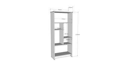Bookshelf Manhattan - Oak-MN69BCM01-W Oak
Dark Grey 182 X 40 X 15 by DECOROTIKA | Souqify