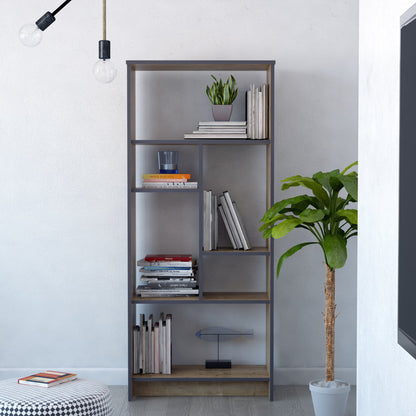Bookshelf Manhattan - Oak-MN69BCM01-W Oak
Dark Grey 182 X 40 X 15 by DECOROTIKA | Souqify