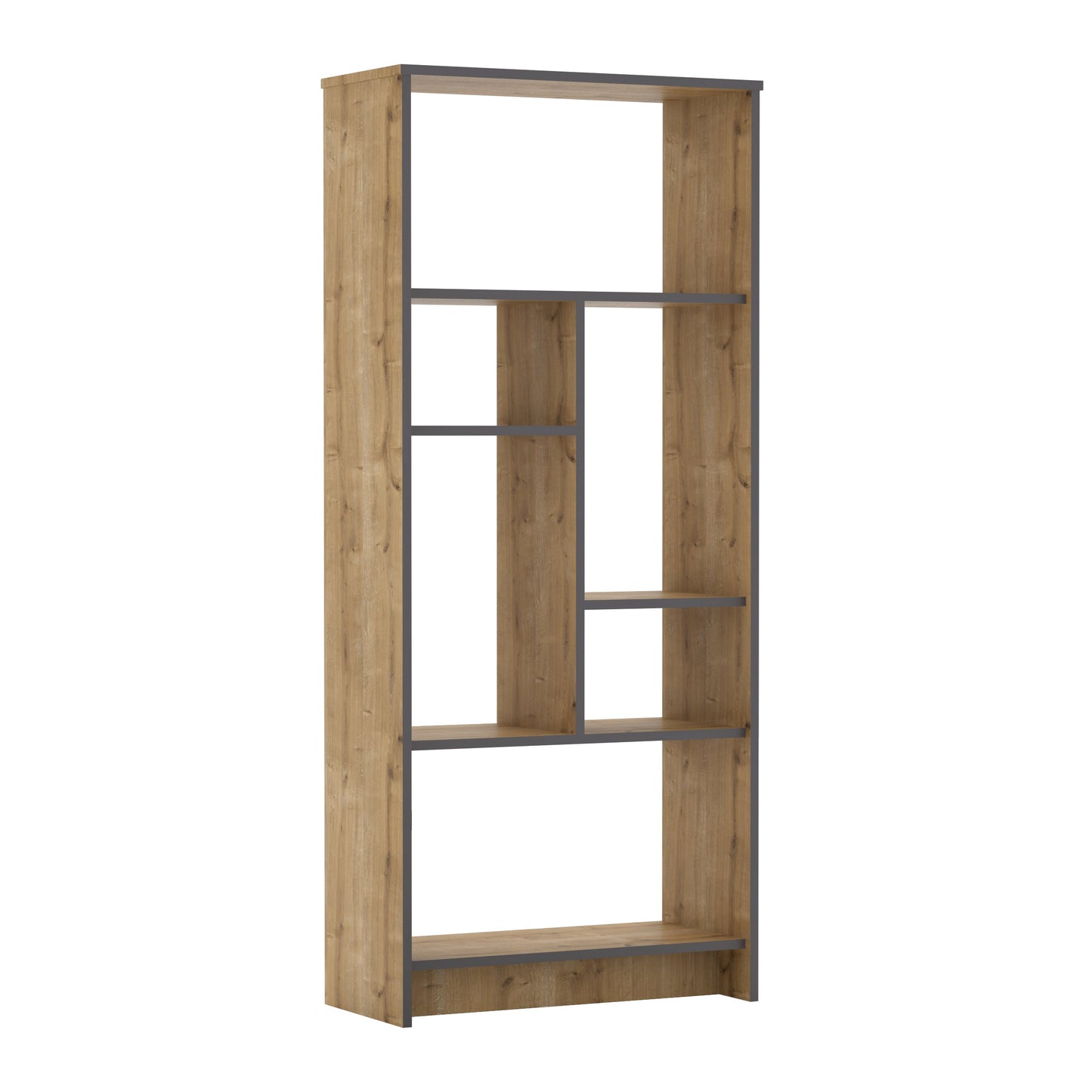Bookshelf Manhattan - Oak-MN69BCM01-W Oak
Dark Grey 182 X 40 X 15 by DECOROTIKA | Souqify