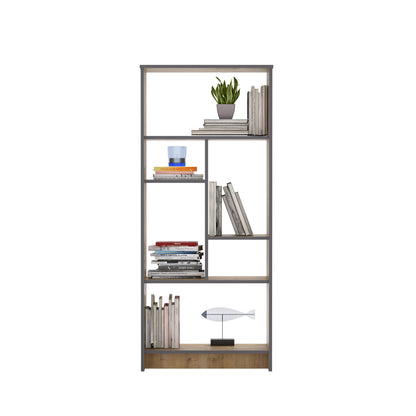 Bookshelf Manhattan - Oak-MN69BCM01-W Oak
Dark Grey 182 X 40 X 15 by DECOROTIKA | Souqify
