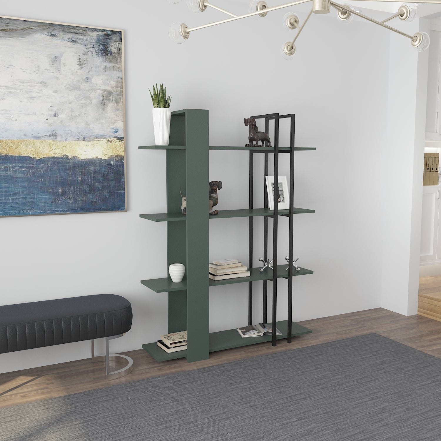 Bookshelf Onno Bookcase Silva Siyah-ONN63BC04 Silva Siyah 180 X 45 X 20 by DECOROTIKA | Souqify