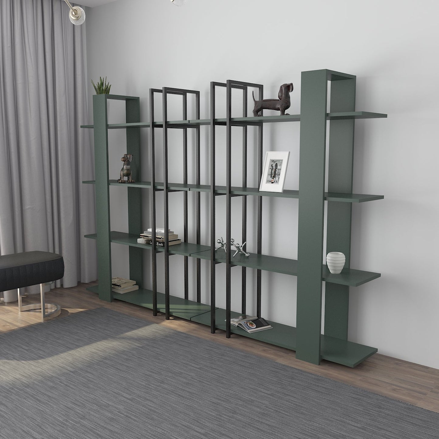 Bookshelf Onno Bookcase Silva Siyah-ONN63BC04 Silva Siyah 180 X 45 X 20 by DECOROTIKA | Souqify