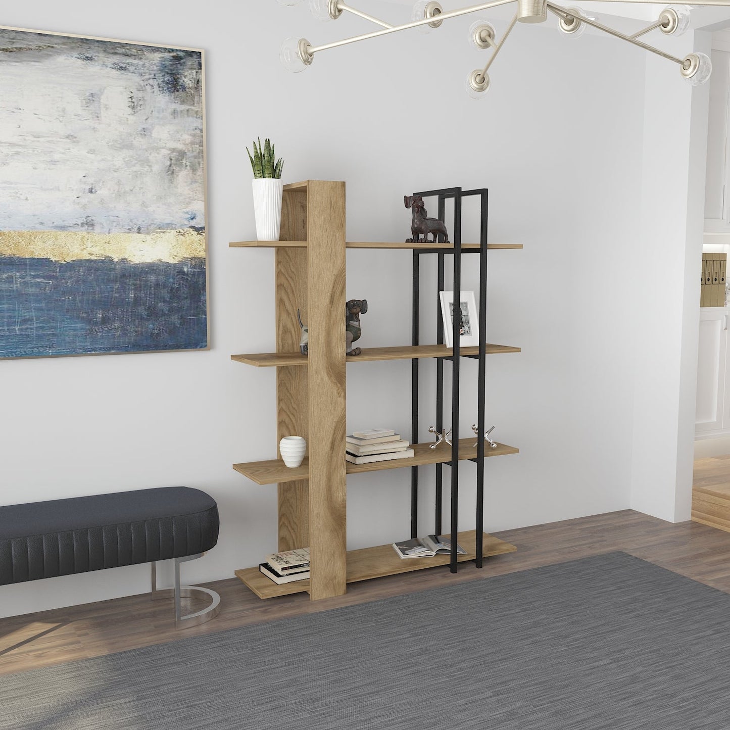 Bookshelf Onno Bookcase Ud Siyah-ONN63BC03 Ud Siyah 180 X 45 X 20 by DECOROTIKA | Souqify