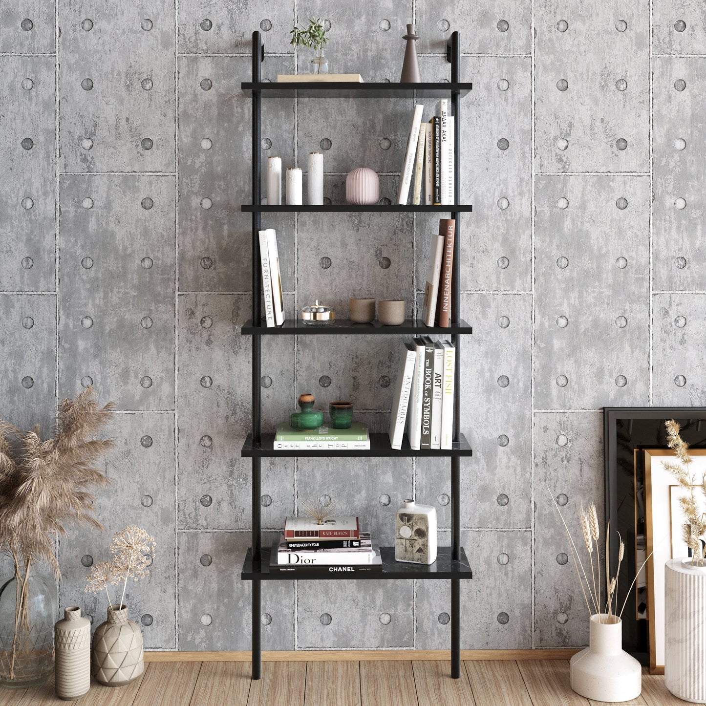 Bookshelf Paula - Black-PAU68LBC02 Black 76 X 28 X 17 by DECOROTIKA | Souqify