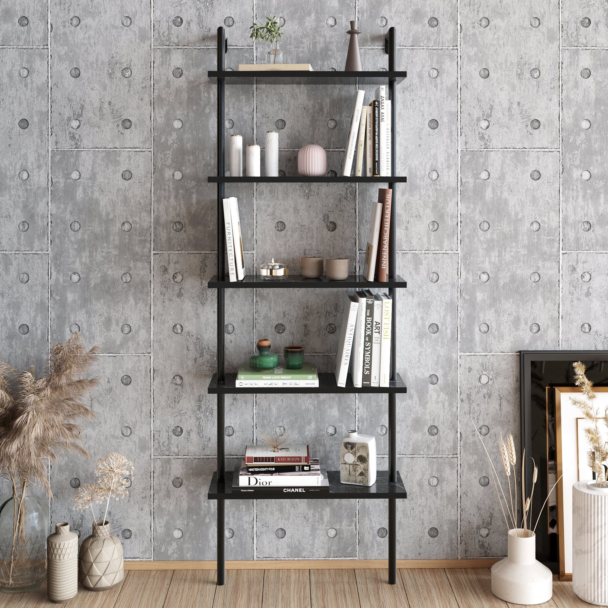 Bookshelf Paula - Black-PAU68LBC02 Black 76 X 28 X 17 by DECOROTIKA | Souqify