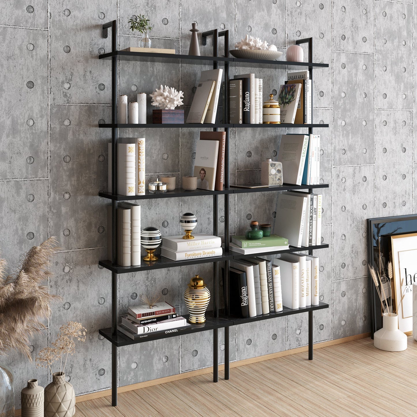 Bookshelf Paula - Black-PAU68LBC02 Black 76 X 28 X 17 by DECOROTIKA | Souqify