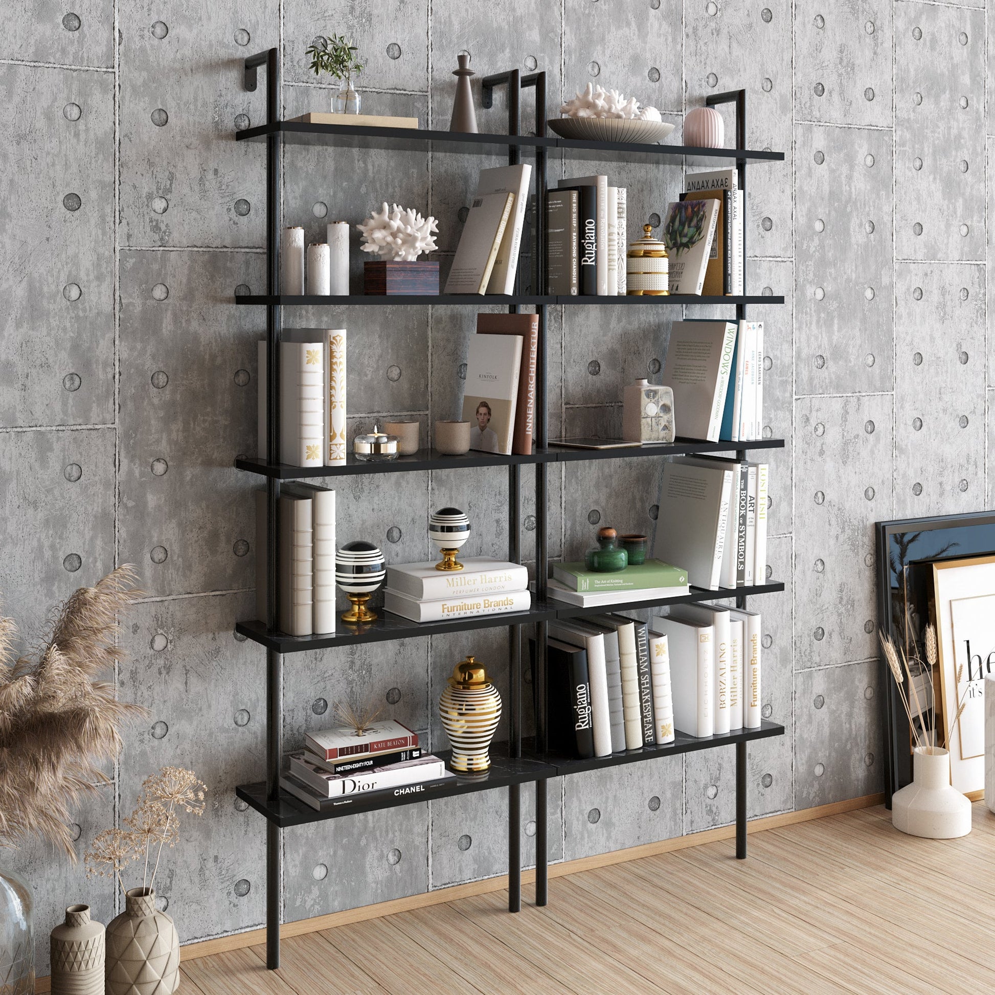 Bookshelf Paula - Black-PAU68LBC02 Black 76 X 28 X 17 by DECOROTIKA | Souqify