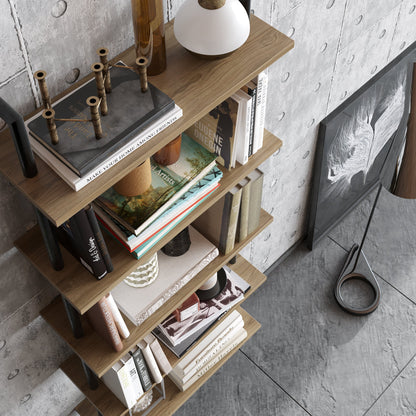 Bookshelf Paula - Walnut, Black-PAU68LBC04 Walnut
Black 76 X 28 X 17 by DECOROTIKA | Souqify