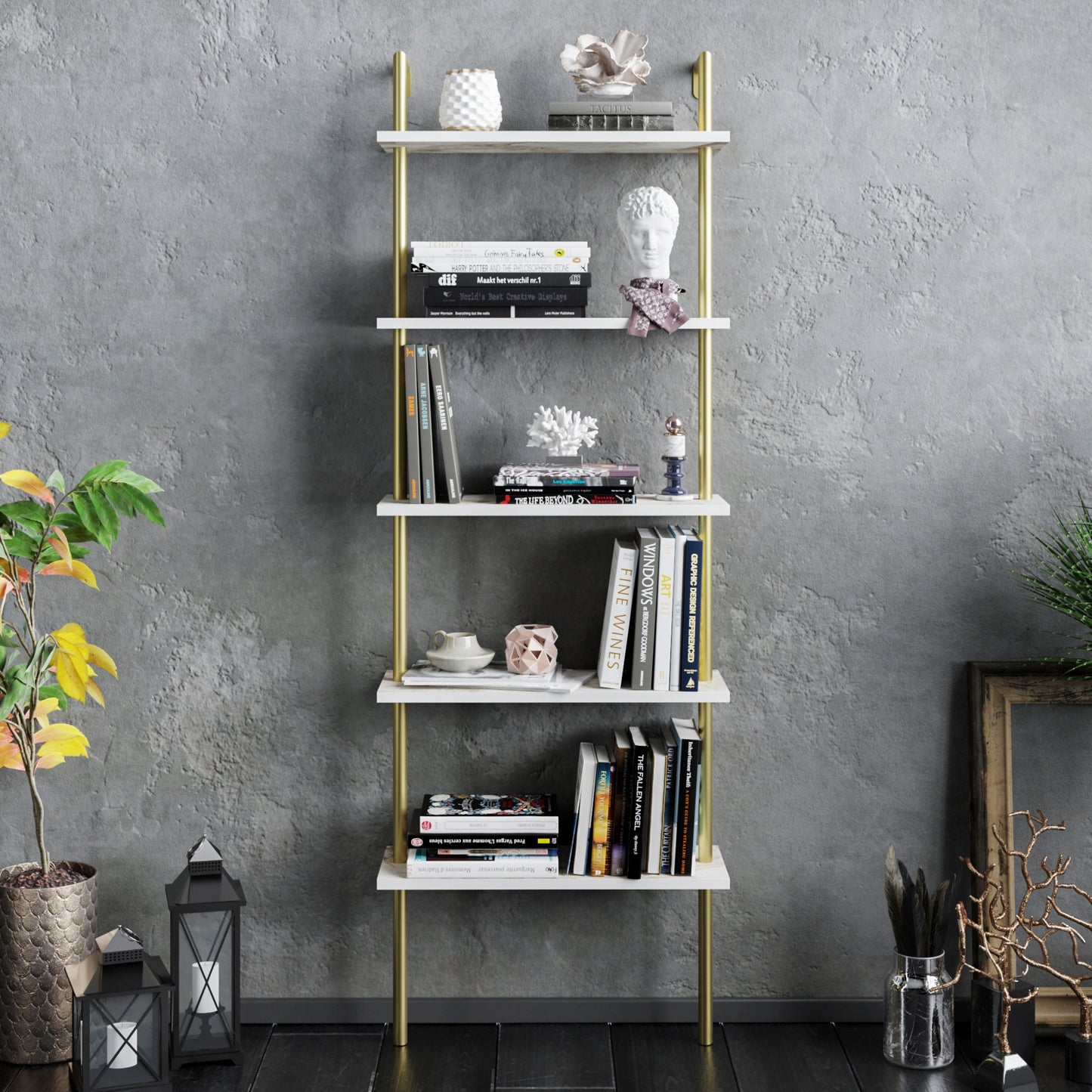 Bookshelf Paula - White, Gold-PAU68LBC03 White
Gold 76 X 28 X 17 by DECOROTIKA | Souqify