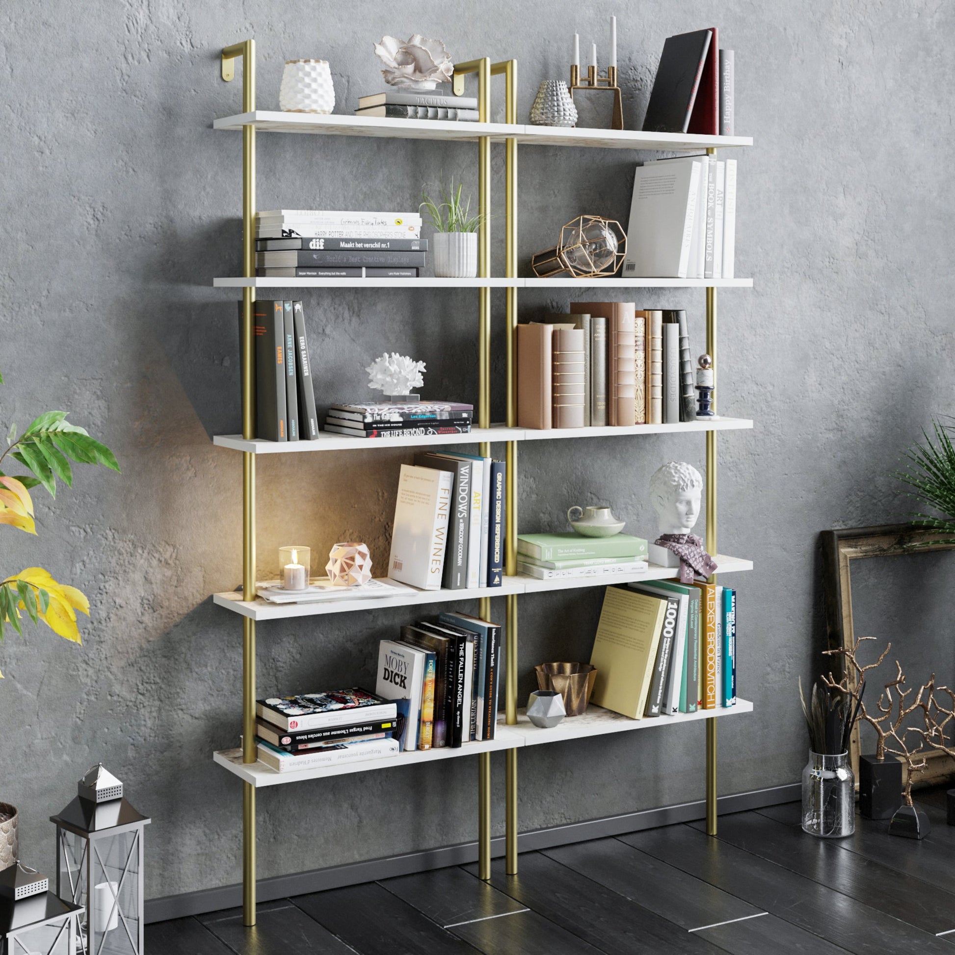 Bookshelf Paula - White, Gold-PAU68LBC03 White
Gold 76 X 28 X 17 by DECOROTIKA | Souqify