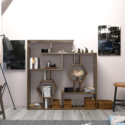 Bookshelf Tamara - Walnut-TMR52BC06 Walnut 144 X 28 X 21 by DECOROTIKA | Souqify