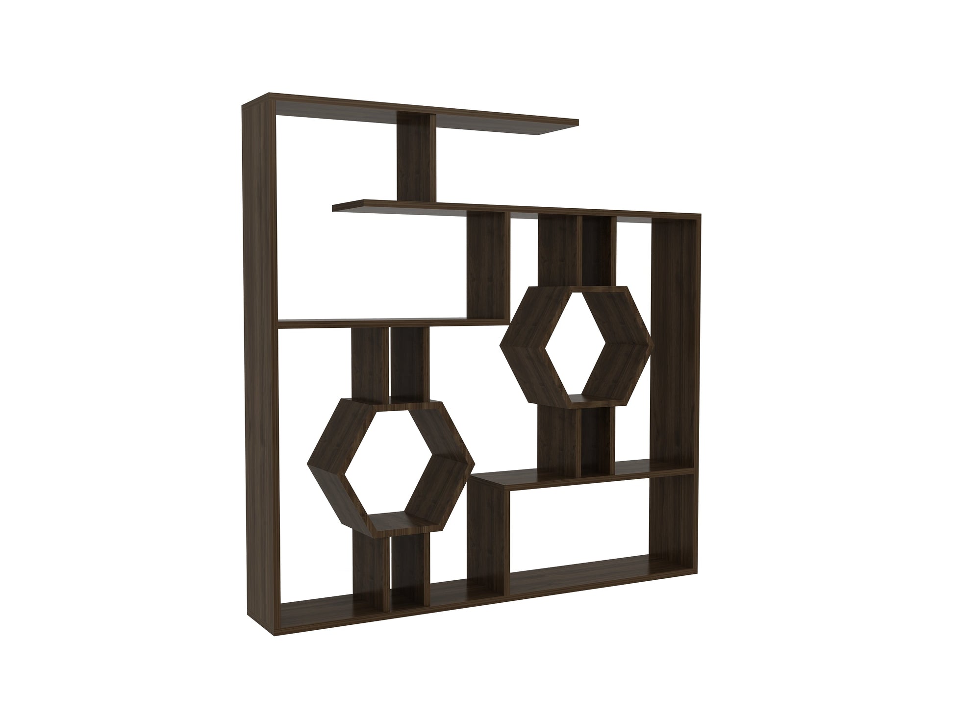 Bookshelf Tamara - Walnut-TMR52BC06 Walnut 144 X 28 X 21 by DECOROTIKA | Souqify