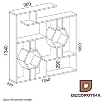 Bookshelf Tamara - Walnut-TMR52BC06 Walnut 144 X 28 X 21 by DECOROTIKA | Souqify