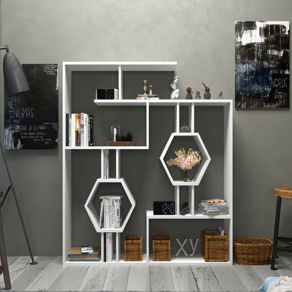 Bookshelf Tamara - White-TMR52BC05 White 144 X 28 X 21 by DECOROTIKA | Souqify