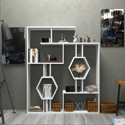 Bookshelf Tamara - White-TMR52BC05 White 144 X 28 X 21 by DECOROTIKA | Souqify