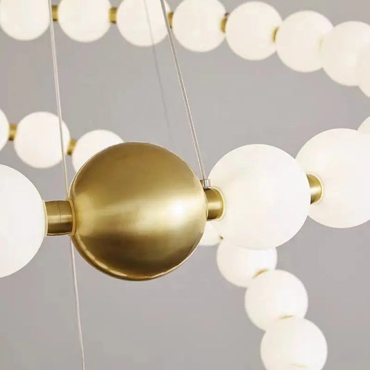 Brass LED Chandelier 3 Color Temperature Dimming Acrylic Ball by Zhongsan | Souqify