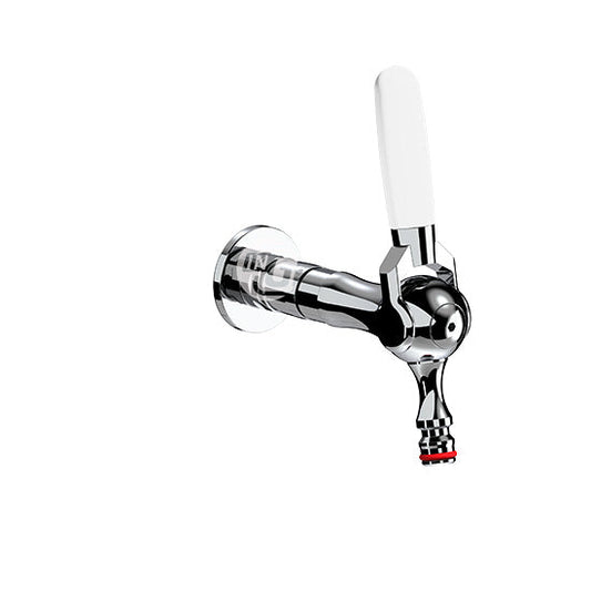 Brass rapid fitting garden tap with matt white lever – IG480COL01 by INGENIUS | Souqify