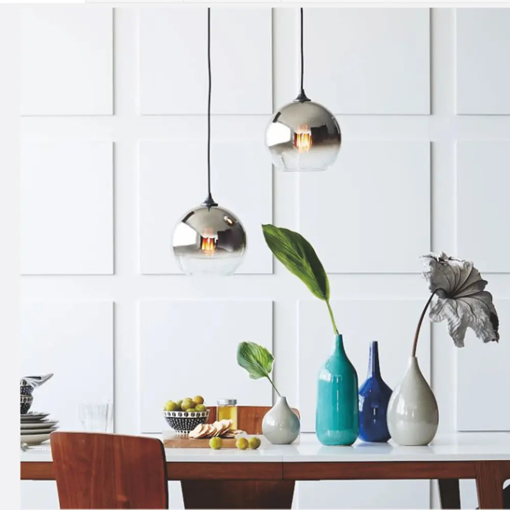 Bronze silver Gold Nordic gradient glass ball pendant light by Zhongsan | Souqify