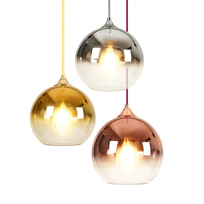 Bronze silver Gold Nordic gradient glass ball pendant light by Zhongsan | Souqify