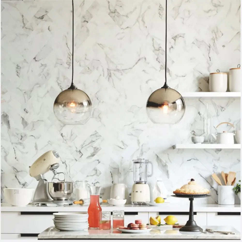 Bronze silver Gold Nordic gradient glass ball pendant light by Zhongsan | Souqify