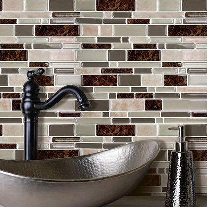 Brown and Grey Marble Strip Vinyl Tile 24078 by Vivid Tiles | Souqify