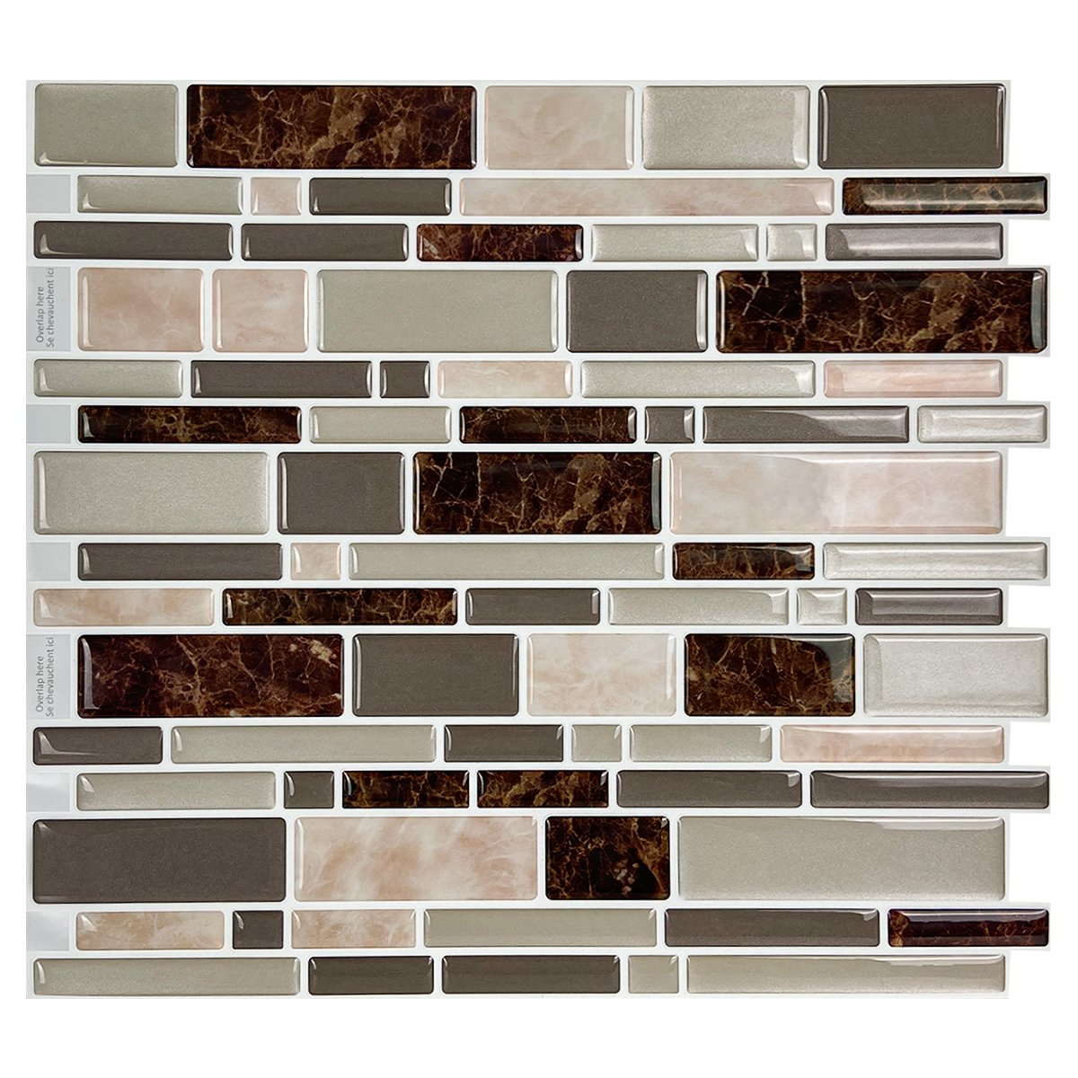 Brown and Grey Marble Strip Vinyl Tile 24078 by Vivid Tiles | Souqify