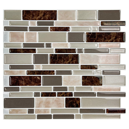 Brown and Grey Marble Strip Vinyl Tile 24078 by Vivid Tiles | Souqify